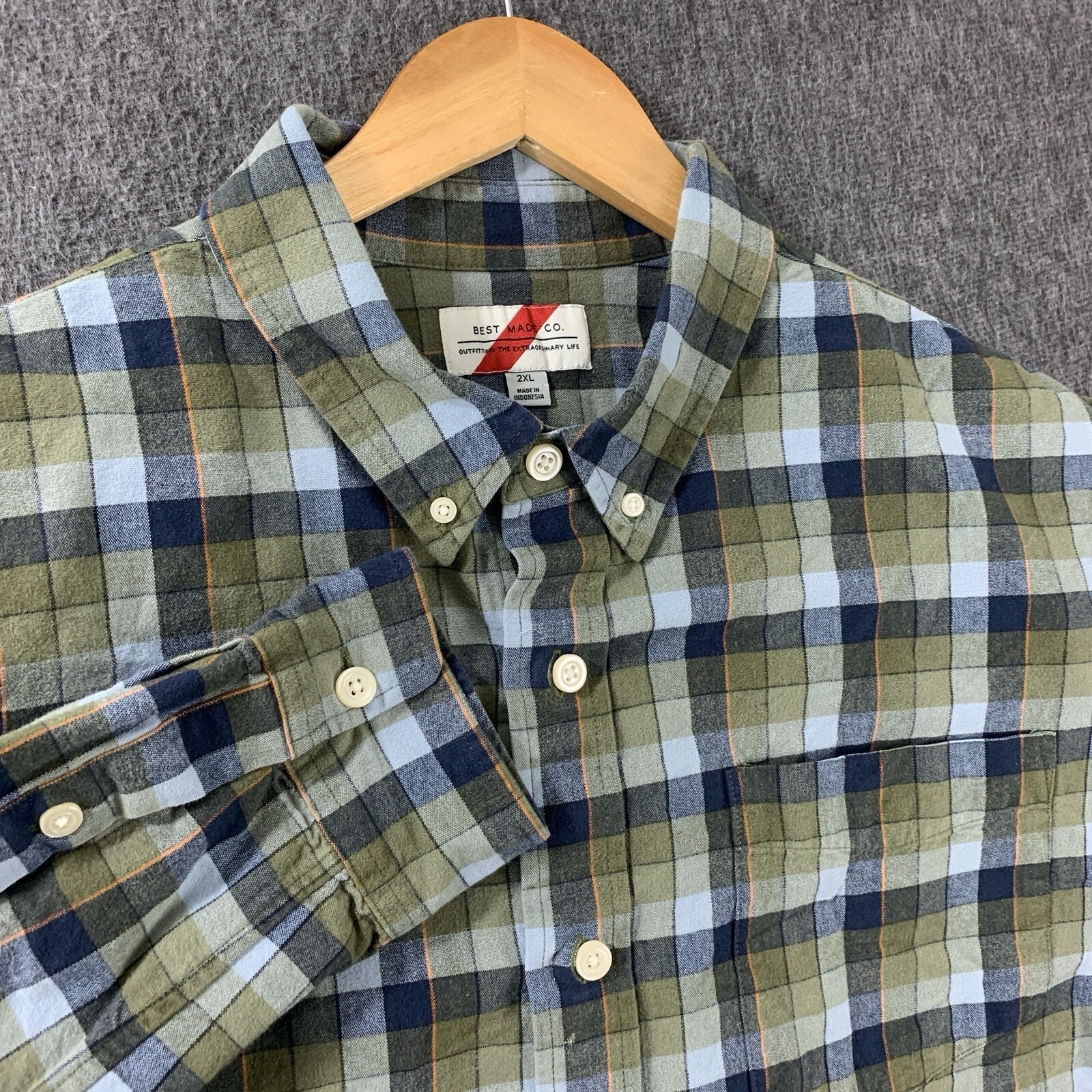 Best Made Co Shirt Mens 2xl Green Plaid Button Down